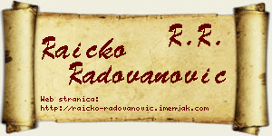 Raičko Radovanović vizit kartica